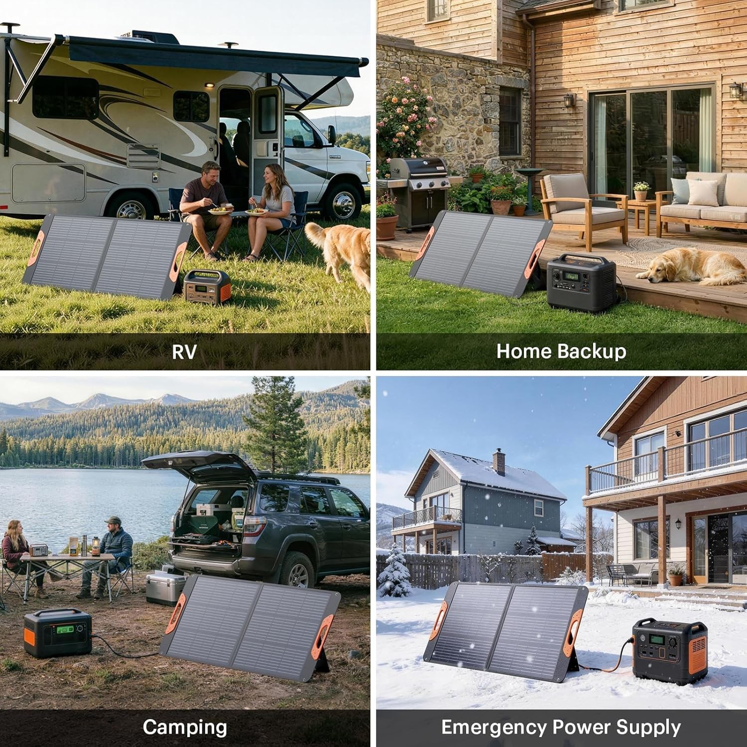 100W Portable Solar Panel W/ 5-in-1 Cable,23.5% Efficiency Mono Foldable Solar