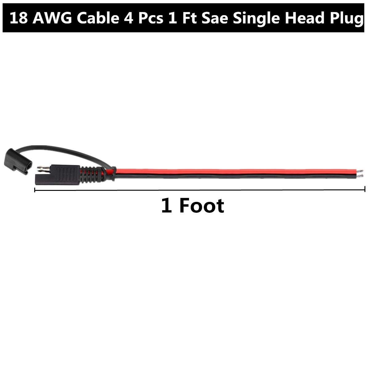 4 Pcs 12v Sae To Sae Quick Disconnect Extension Cable With Dc Connection Cord Pl