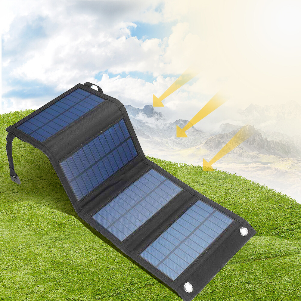 80W Folding Solar Panel Kit Power Bank Phone Charger/Camping Solar Bulb Outdoor