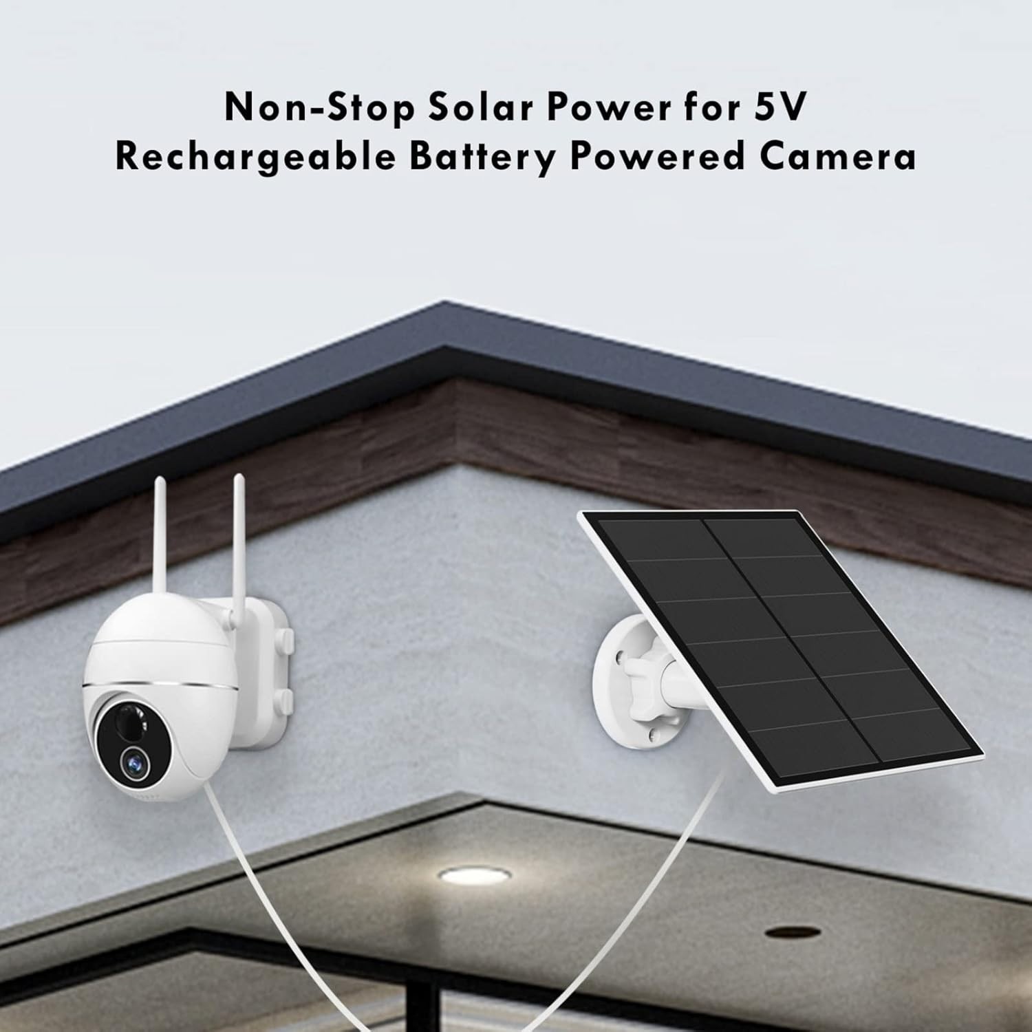 5W Solar Panel for Security Camera Outdoor, 5V USB Solar Panel Charger Compat…