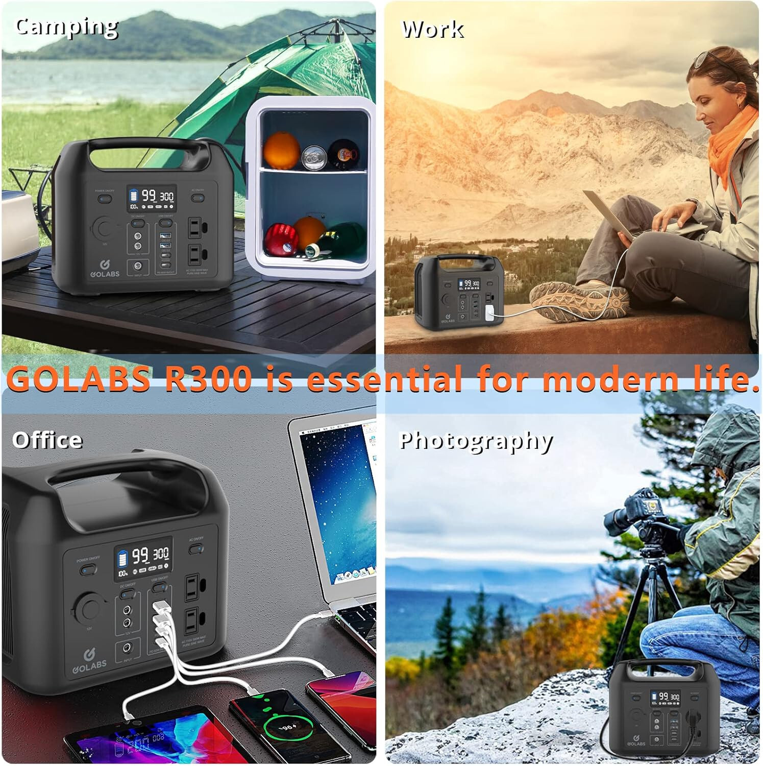 GOLABS R300 Portable 296Wh BATT Power Station Unit Only (No AC Adapter) TXBIN-5