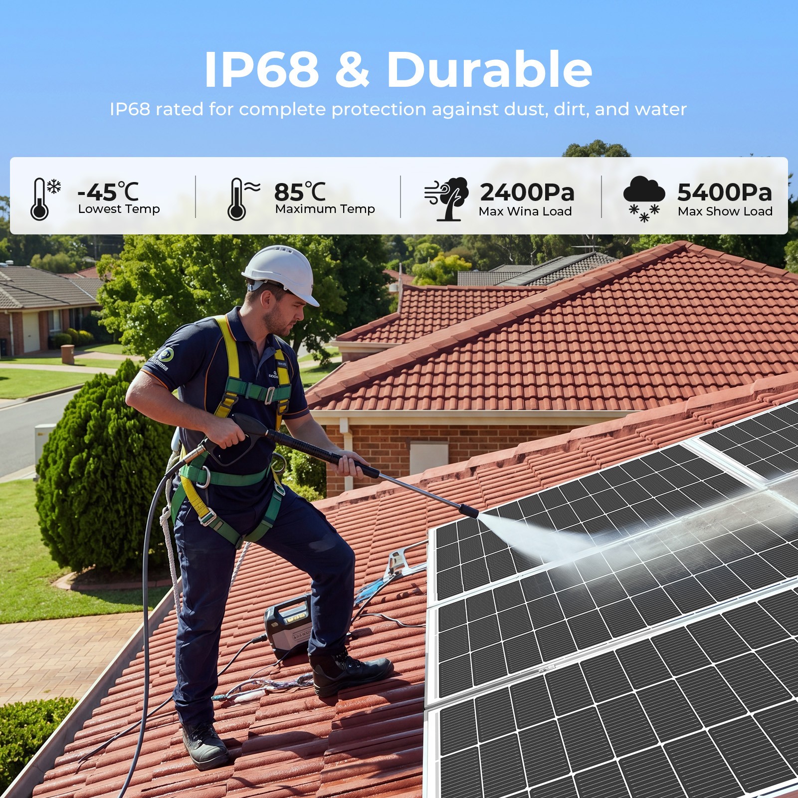 100W N-Type Solar Panel 16BB 25.6% High Efficiency PV Module Power RV Home Car
