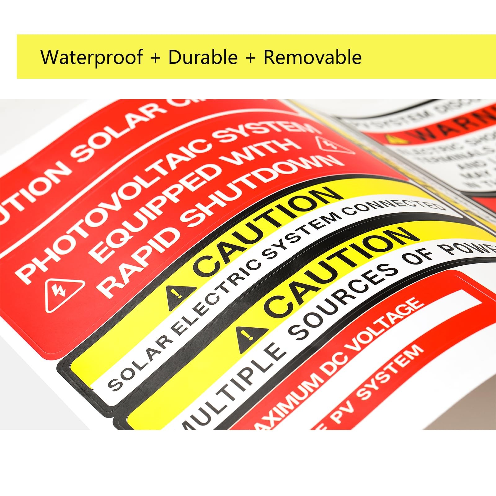 CDXHOME 48 Pack PV Solar System Install Label Kit,Photovoltaic Safety Red