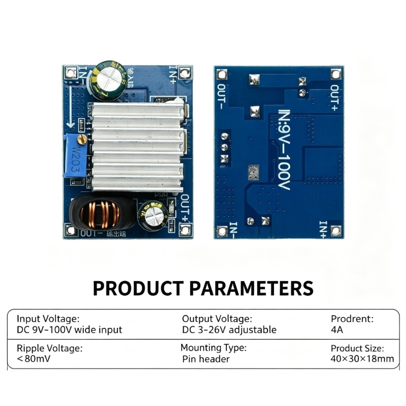 DC9-100V to 3-26V Wide Input Regulation Module for Repair and Control