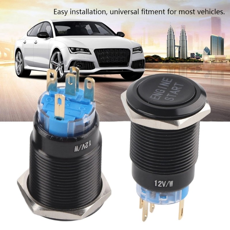 19Mm Metal Push Button Switches with Led Waterproof 12V for Car Modification Use
