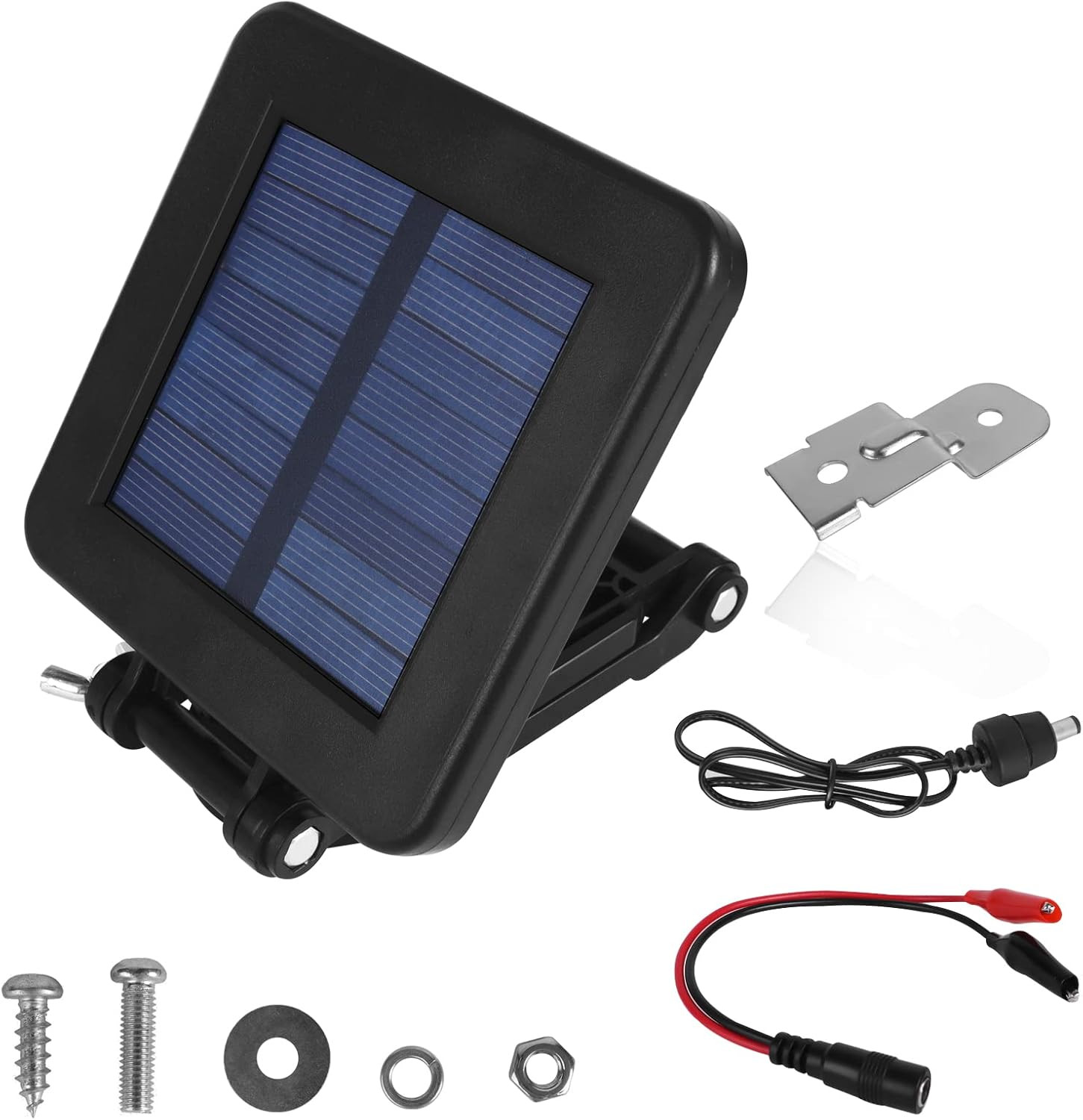 6V Solar Panel for Deer Feeders with Adjustable Bracket and Alligator Clips