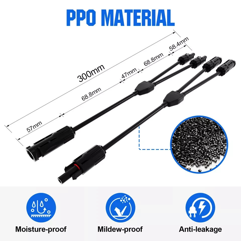 ECO-WORTHY Solar Panel Accessories and Y Branch Connector Battery Cables Kit