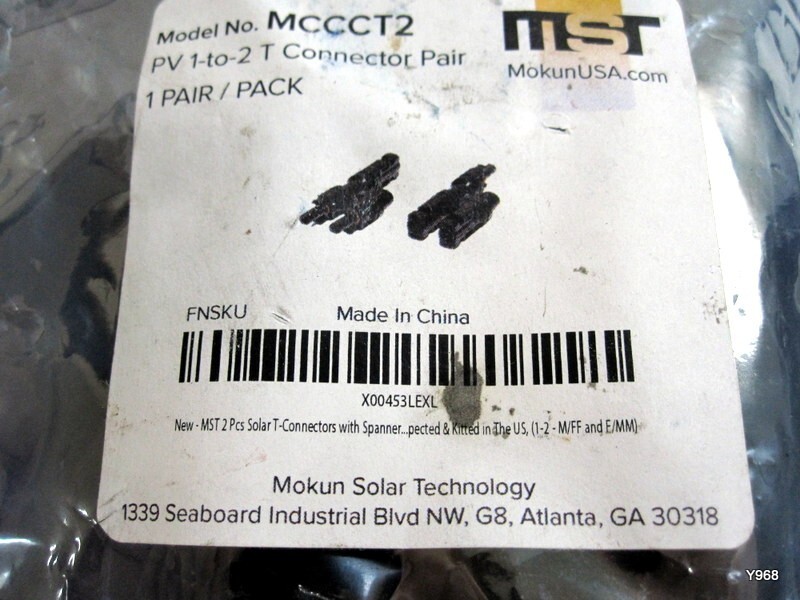 New-MST 2 Pcs Solar T-Connectors with Spanner & Kitted 1-2-M/FF and F/MM