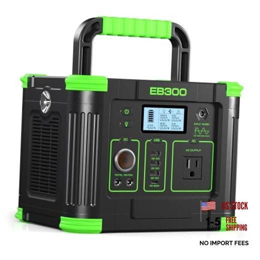 Portable Power Station 330W, 288.6Wh Solar Generator with 60W USB-C PD Grey