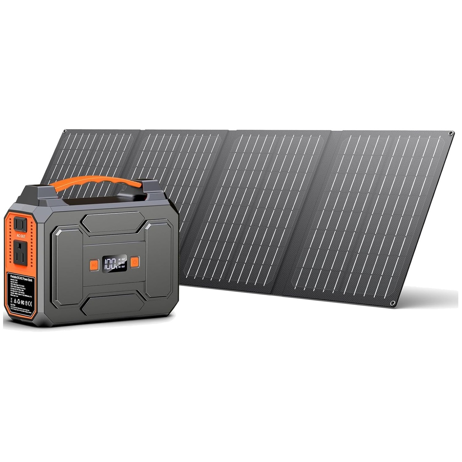 Portable Solar Generator 7 Outputs, Bright LED Flashlight