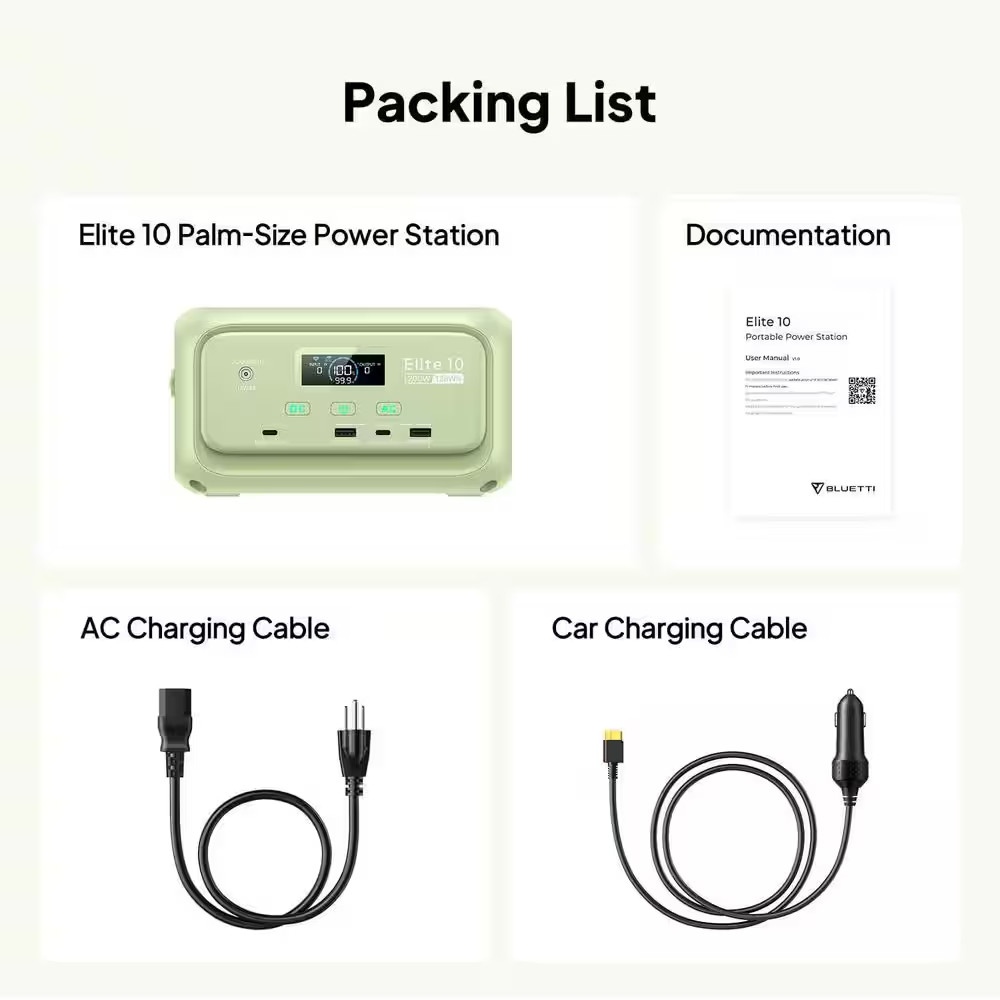 200W Continuous/600W Peak Output 128Wh Portable Power Station, Push Button Start