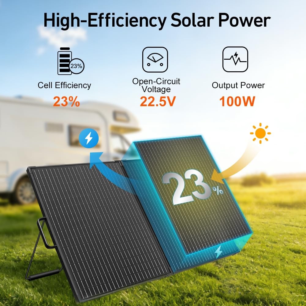 Solar Suitcase 100W Portable Foldable Solar Panel 18v Monocrystalline 23.8 * …