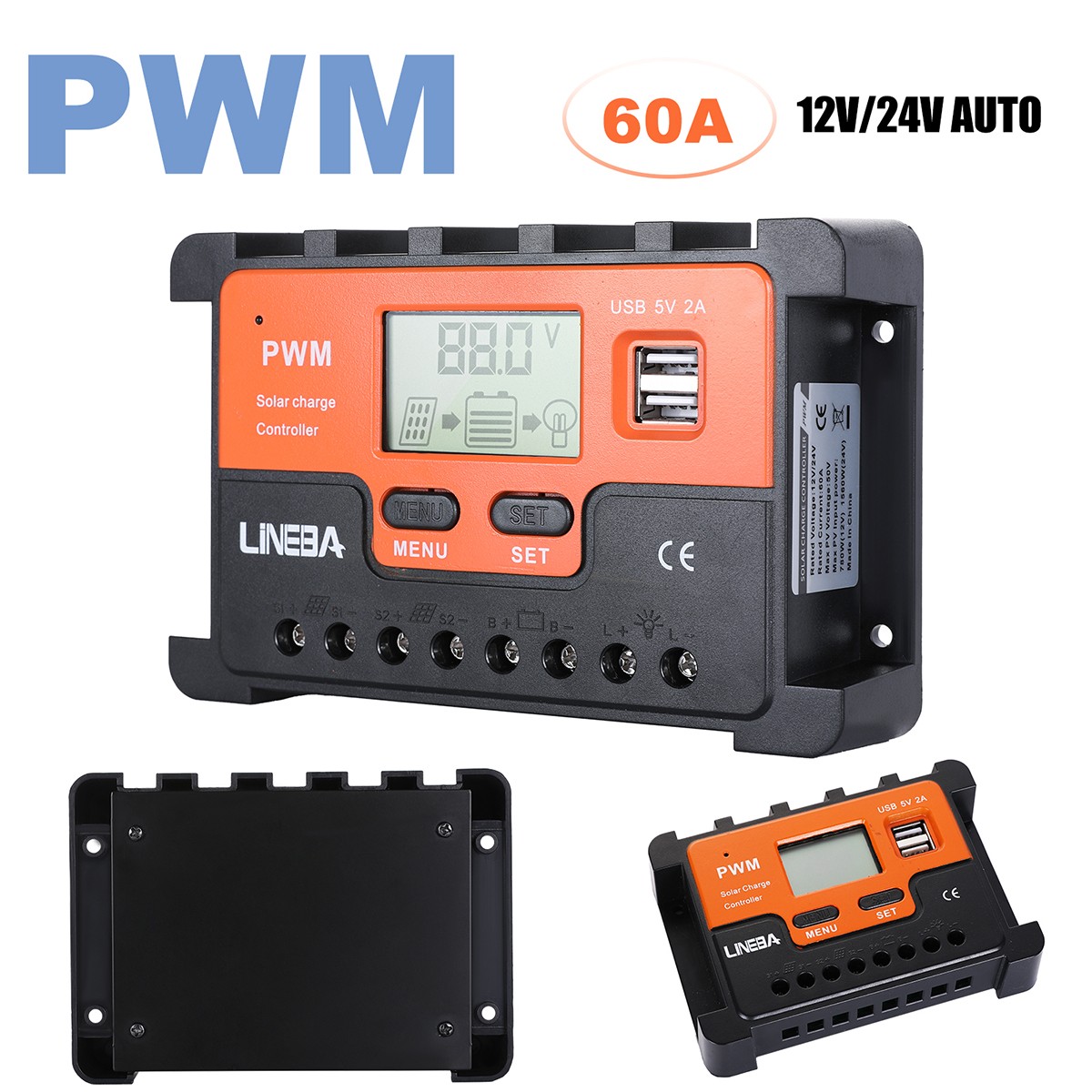 12/24V 10-100A MPPT PWM Solar Panel Regulator Battery Charge Controller Inverter