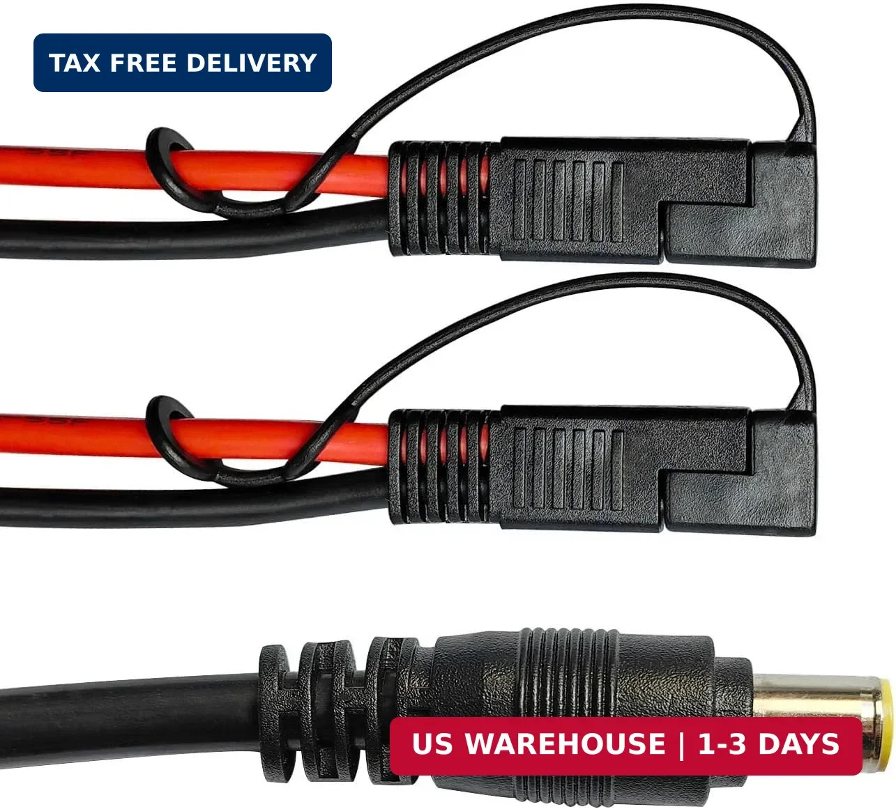 10AWG SAE to DC 8mm Cable,DC 8mm Male to 2 SAE Adapter Cable for RV & Solar Gene