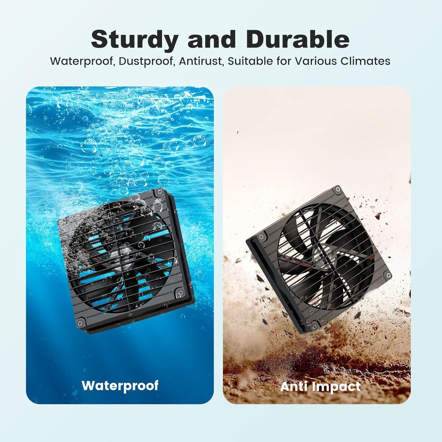 7.1″ Solar Greenhouse 25W x 2 Large Fan Waterproof, Strong Airflow