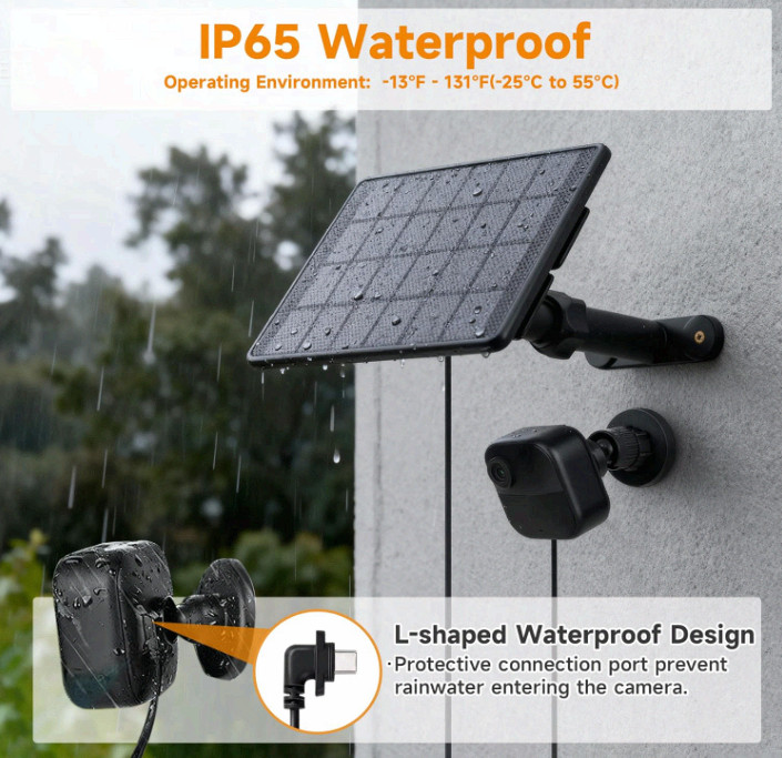 4-Pack 6W Solar Panel for Blink Outdoor 2K+/4/3 XT3 XT2/XT,10ft Waterproof