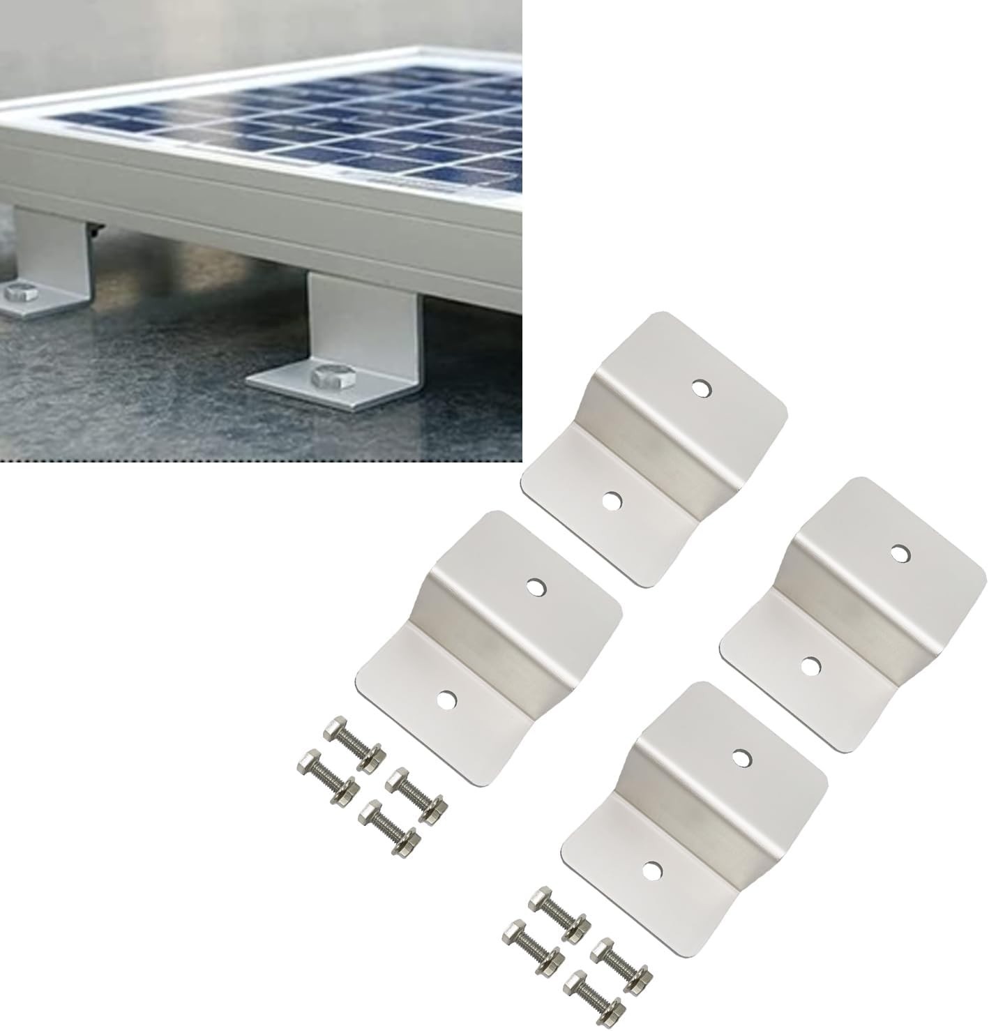 Weather-Resistant 4 Units Solar Z Bracket Mounts – Simple and Efficient Setup