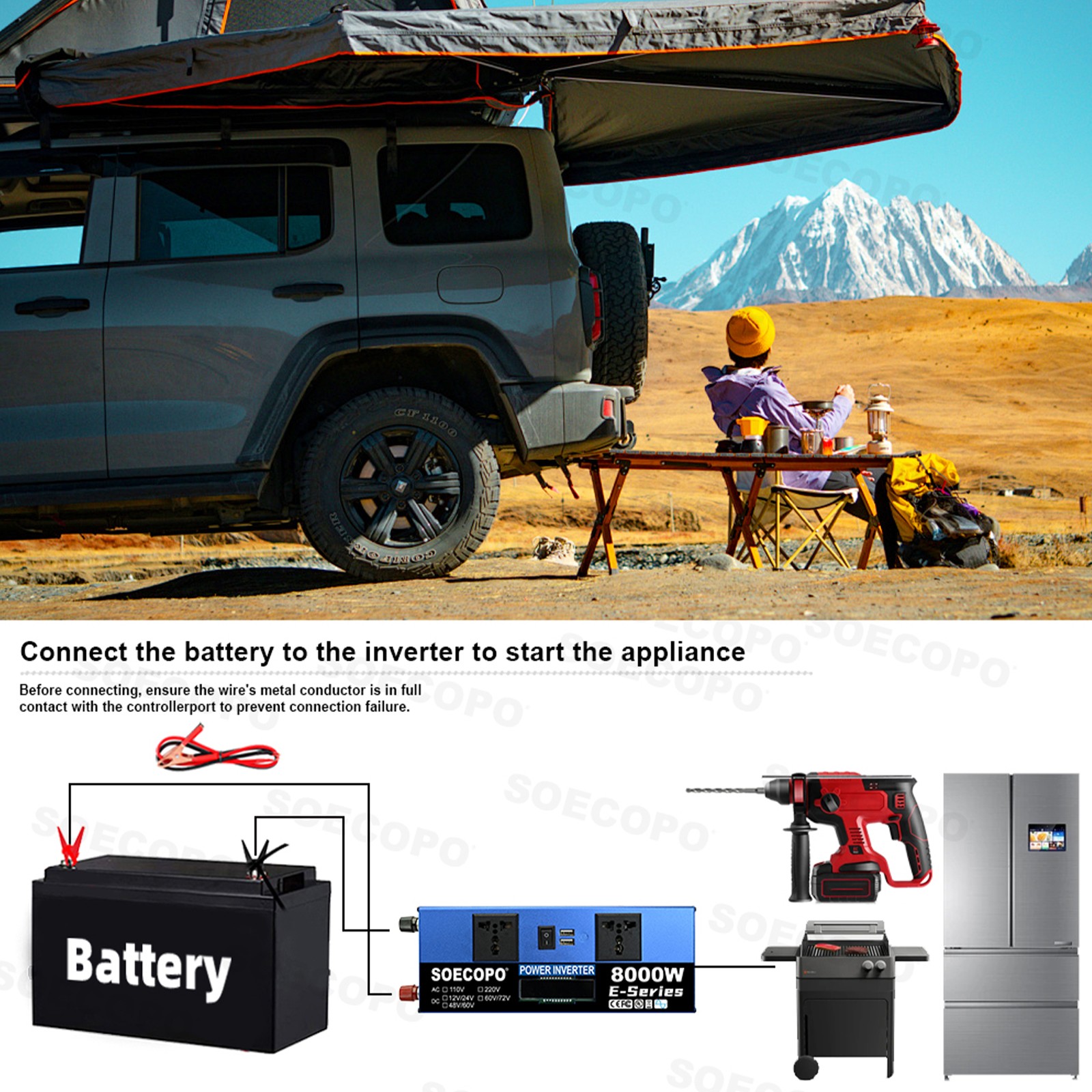 8000W Solar System 800W Panel 100A Controller 12V/24V-110V/220V Inverter