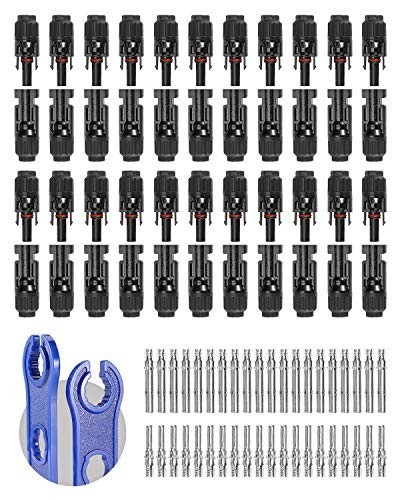 44PCS Waterproof Solar Panel Connectors Set – Male/Female 10AWG Cable, IP67 Rate