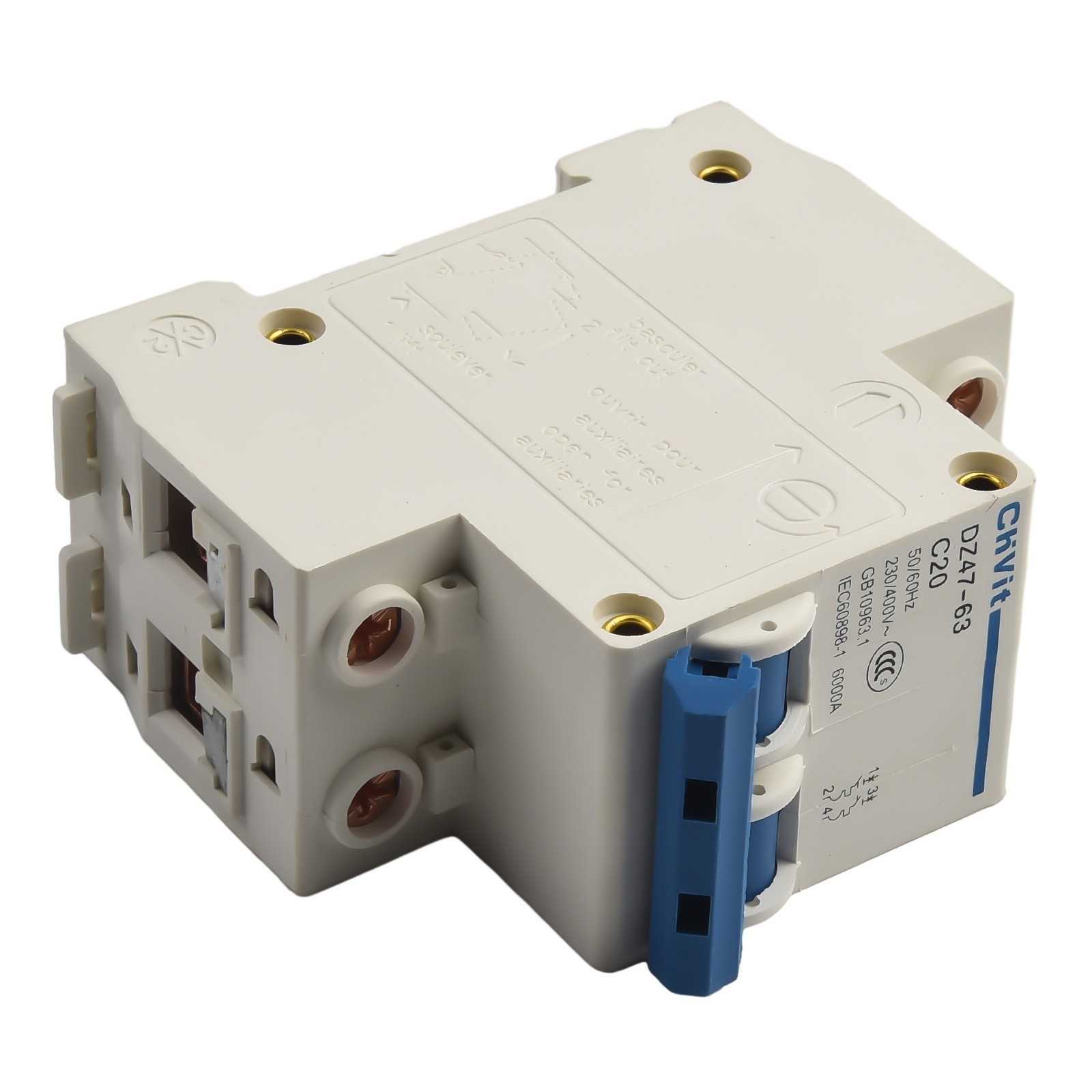 Circuit Breaker Air Switch Overcurrent Trip Type-C 16A/20A/32A/63A 2 P 220V