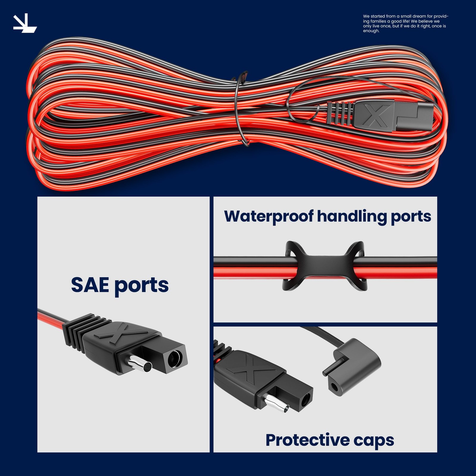 30ft Sae Extension Cable 16 Awg Quick Disconnect Wire Harness Sae To Sae Connect