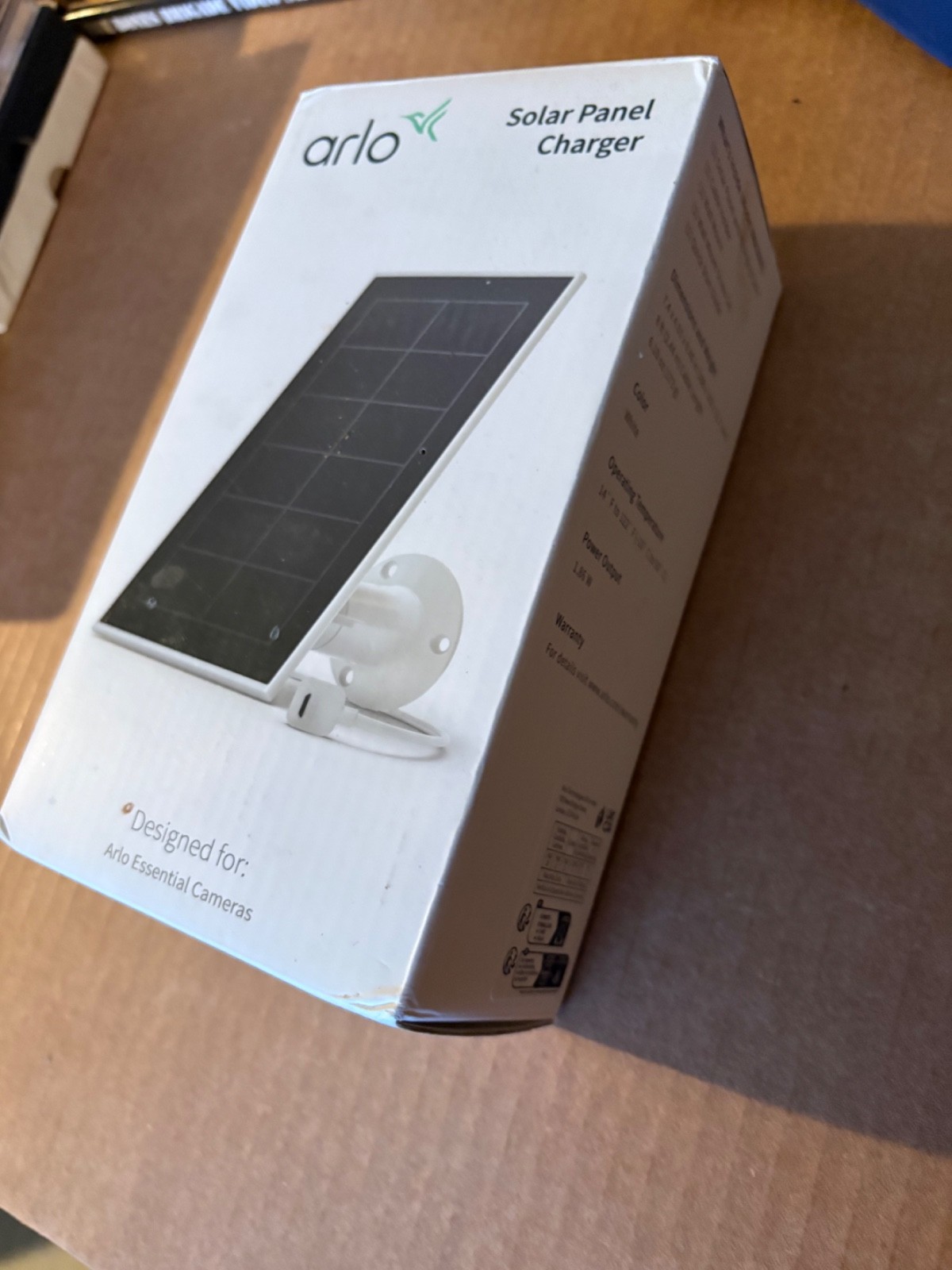 NEW Arlo VMA3600 Solar Panel Charger for Arlo Essential Cameras – White