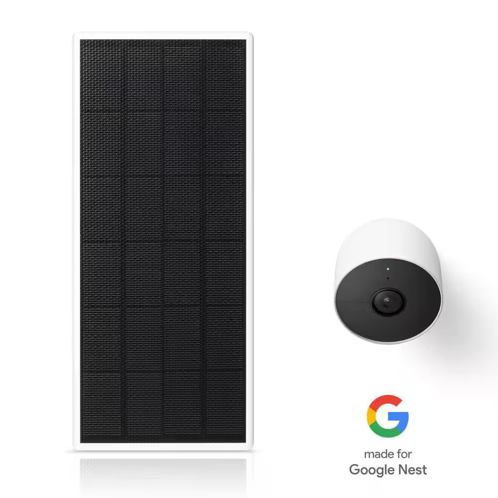 Solar Panel for Google Nest Cam Outdoor or Indoor, Battery – 2.5-Watt Solar Powe