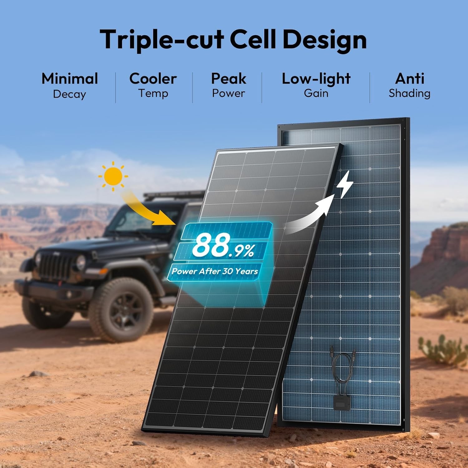 JJN N-Type 200W 12V Bifacial Solar Panel 25% High Efficiency 200W 16BB N-Type