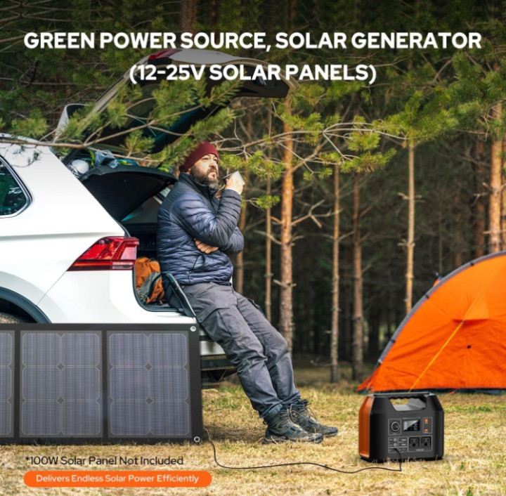 Estación portátil 300W con batería 296Wh y salida AC para camping y emergencia