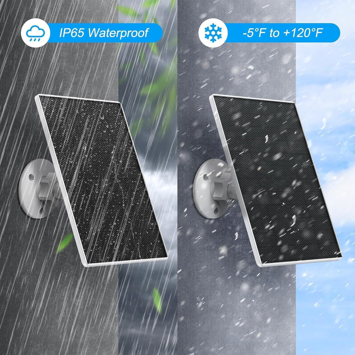 5W Solar Charger for Ring Video Doorbell 3/4, IP65 Waterproof, 10ft Cable