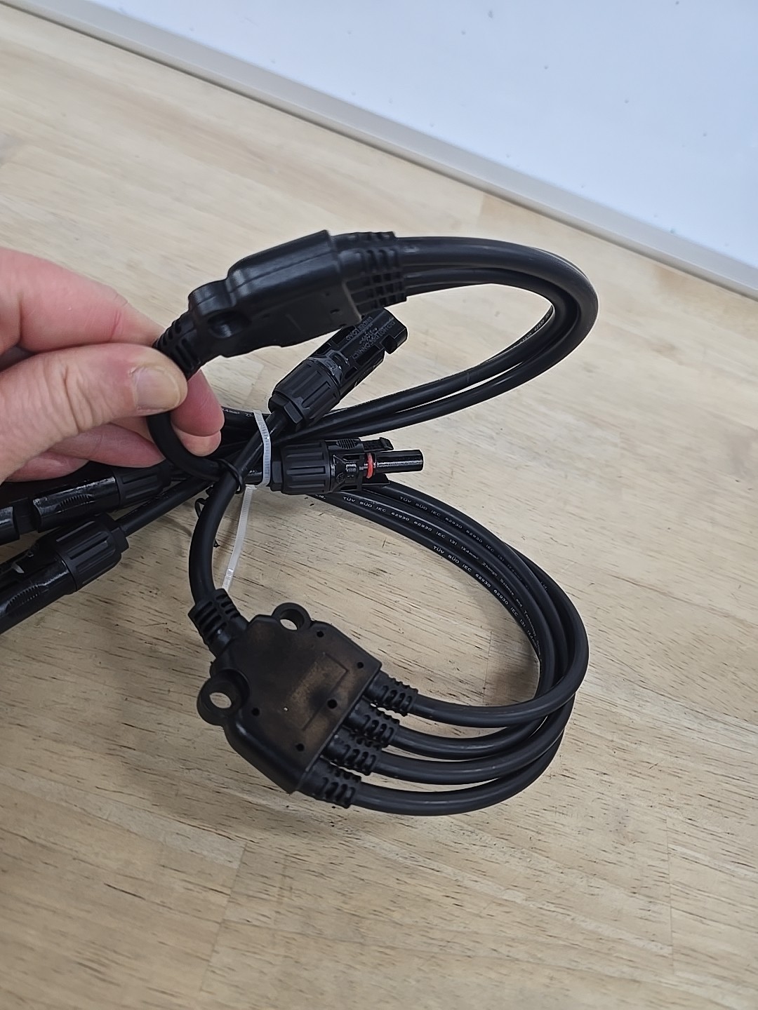 One Pair Solar Panel Y Branch Cable Connection Adapter Connector Extension US