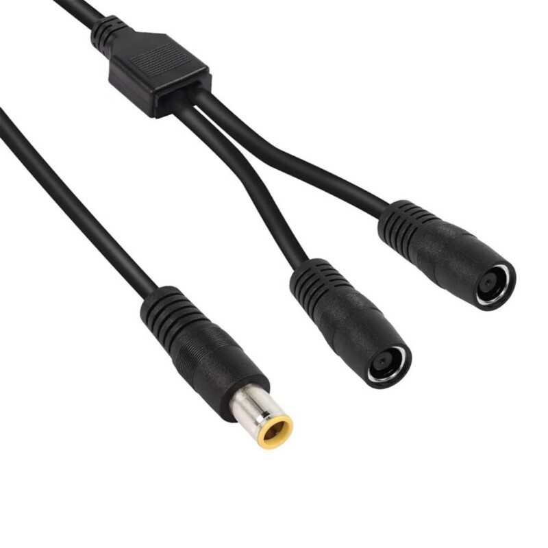 Double Input Solar Charging Cable, DC7909 Male to 2 Female Connection Line