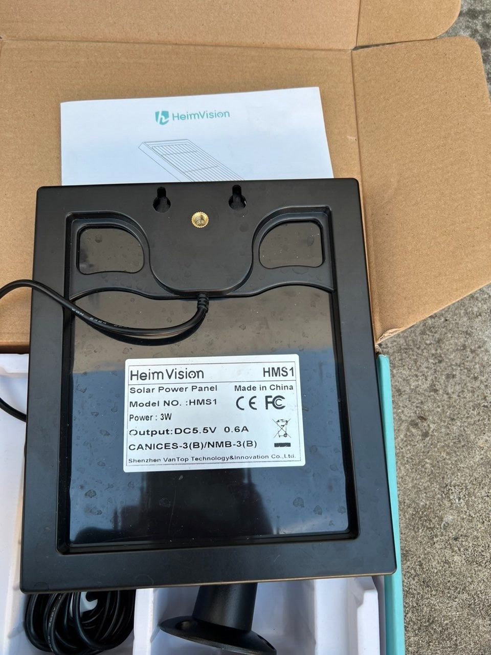 3W HeimVision HMS1 Solar Panel for HMD2 Micro USB 5.5v 0.6A, price for two