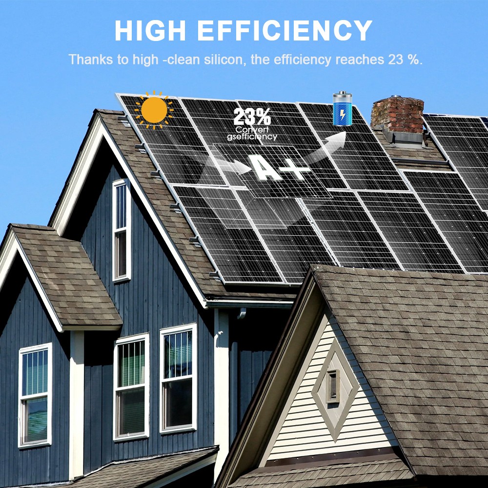NEW Solar Panel 1000W Watt Monocrystalline PV Power 12V For Home RV Marine Car