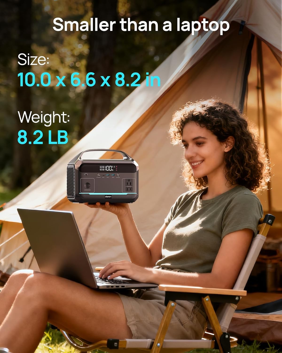 Portable Power Station, 288Wh (90,000mAh) LiFePO4 Battery, 350W (600W Peak) Powe