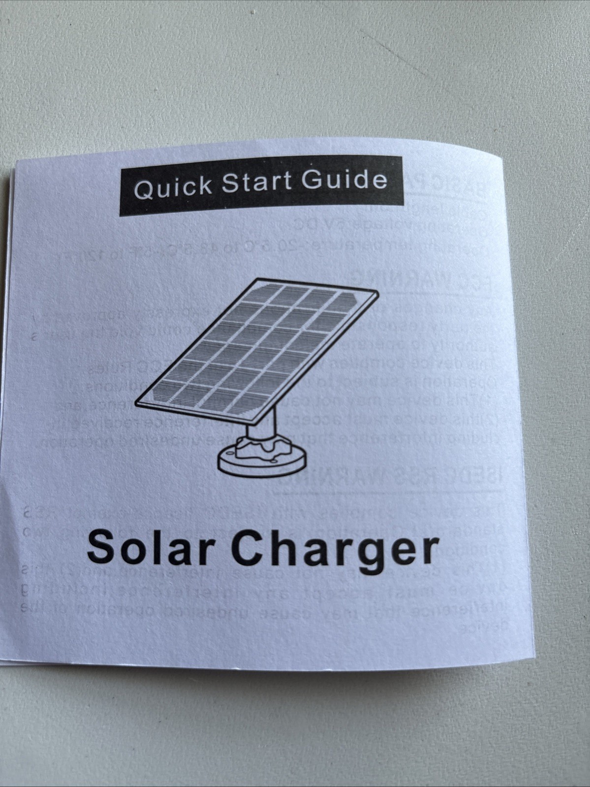 Solar Charger, Solar Panel For Battery, Camera And Low Power Camera