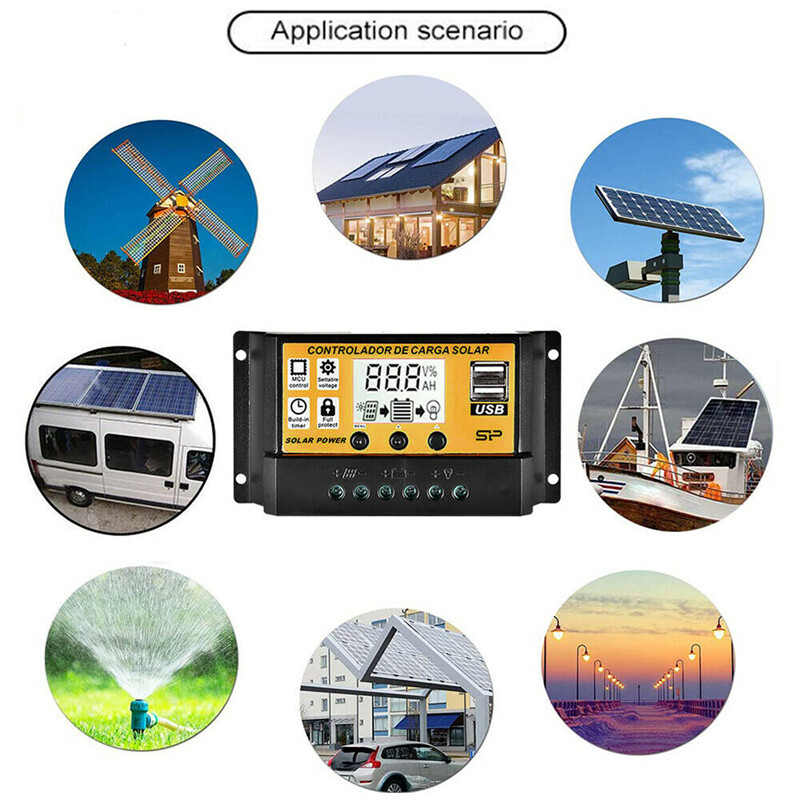 10-100A 12V/24V MPPT Solar Panel Regulator Charge Controller Auto Focus Tracking
