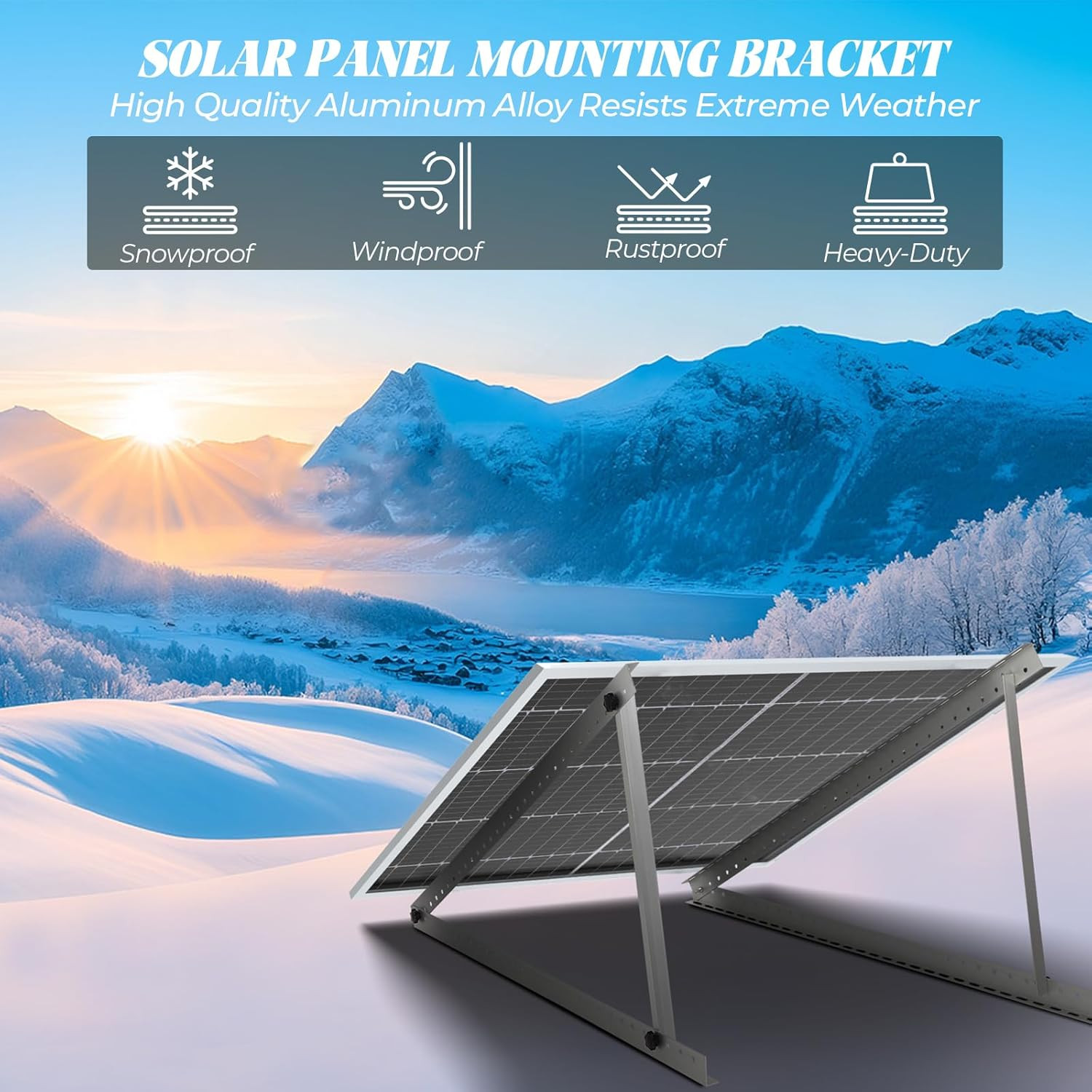 1 Set 45Inch Adjustable Solar Panel Mount, Suitable for 100-400 Watt Solar Panel