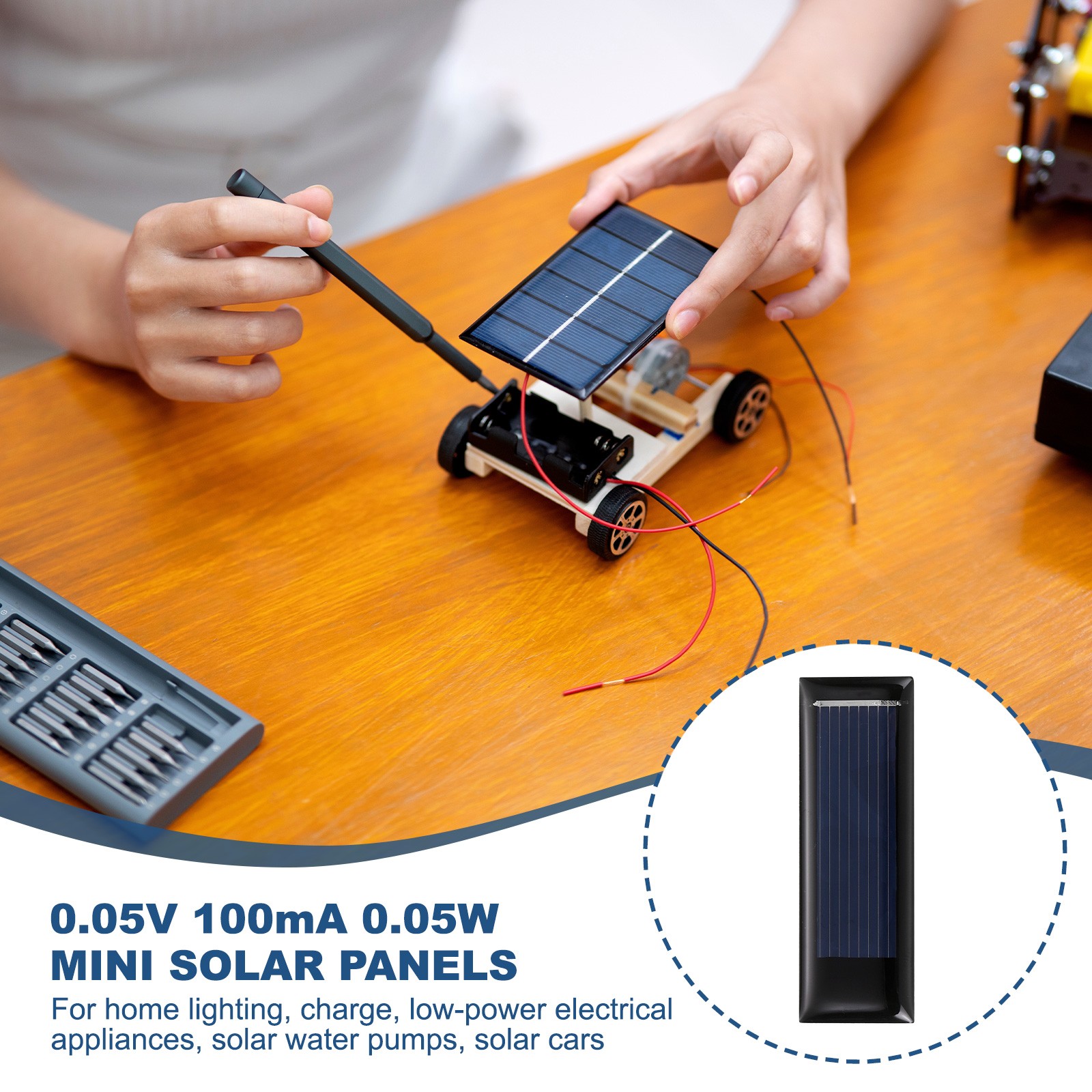 10Pcs 0.5V 0.05W 100mA Mini Solar Panels, Solar Photovoltaic Power Cells