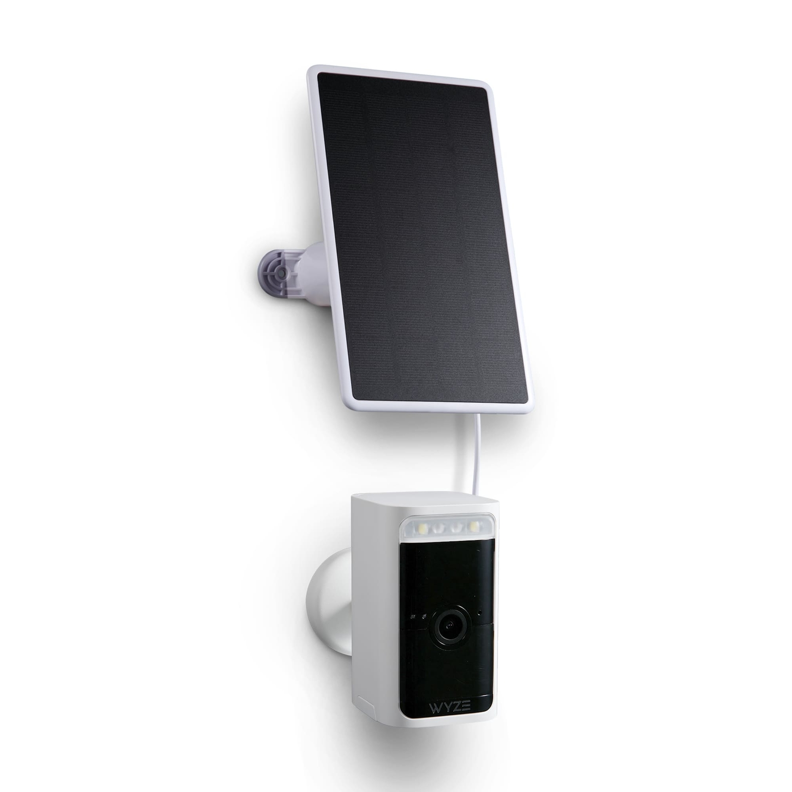 Wasserstein Solar Panel Compatible with Wyze Battery Cam Pro (White)