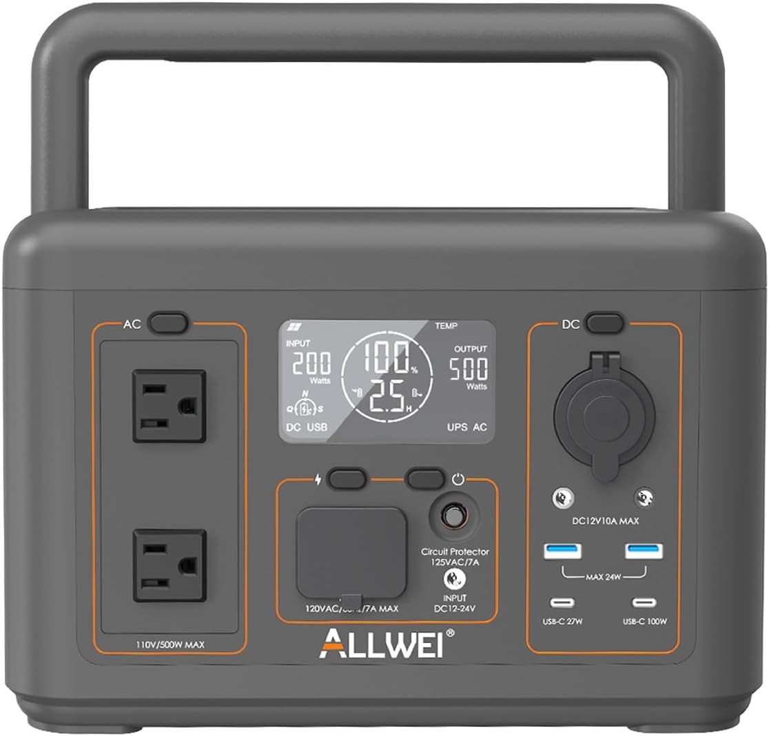 500W 512Wh Portable Solar Generator Station LiFePO4 Battery Power Bank
