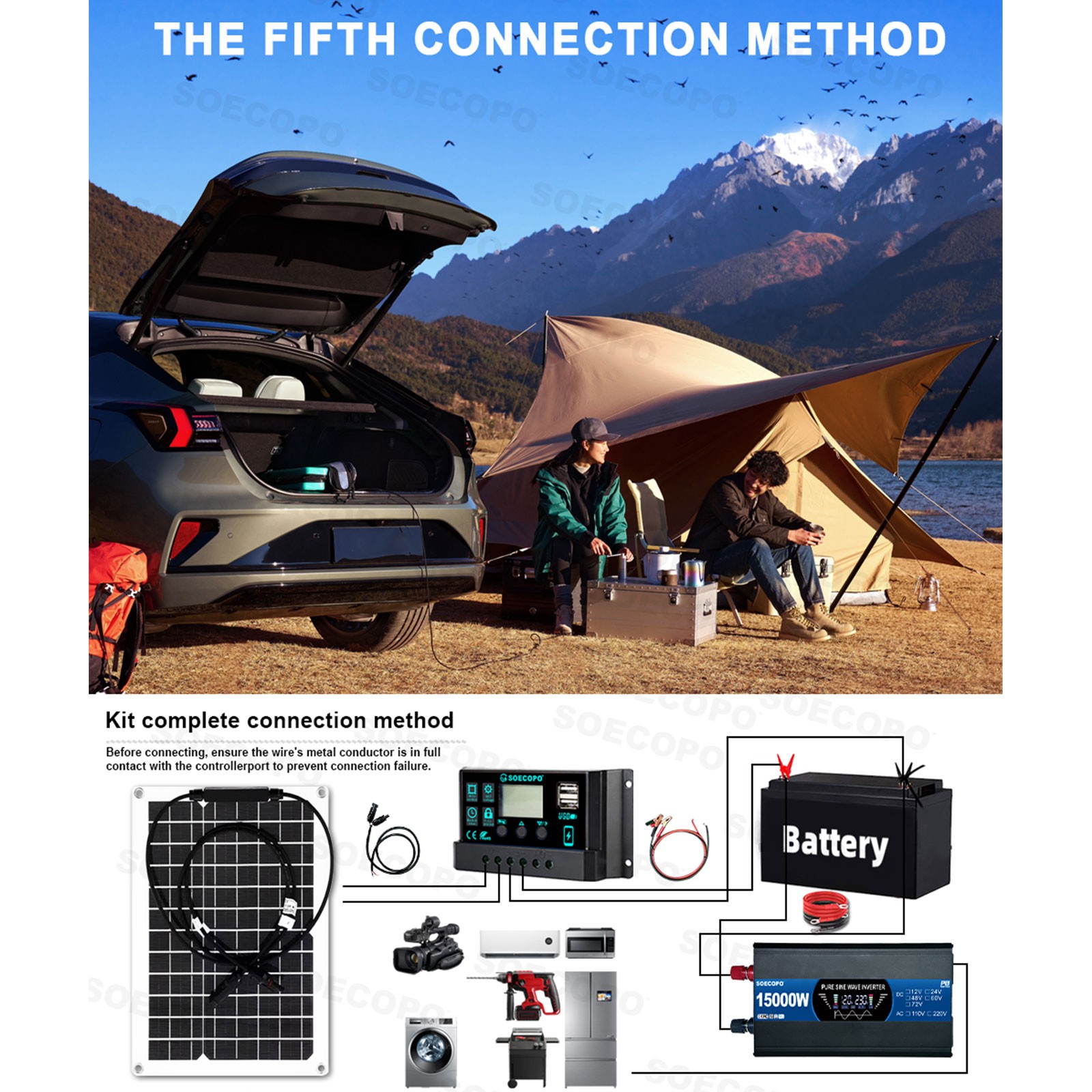 15000W Solar System Kit 12V To 110V/220V Off-Grid Inverter System 100A Control