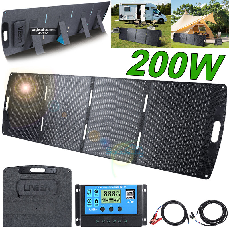 Foldable Solar Panel 200W 100W Portable Solar Charge Controller for Camping RVs