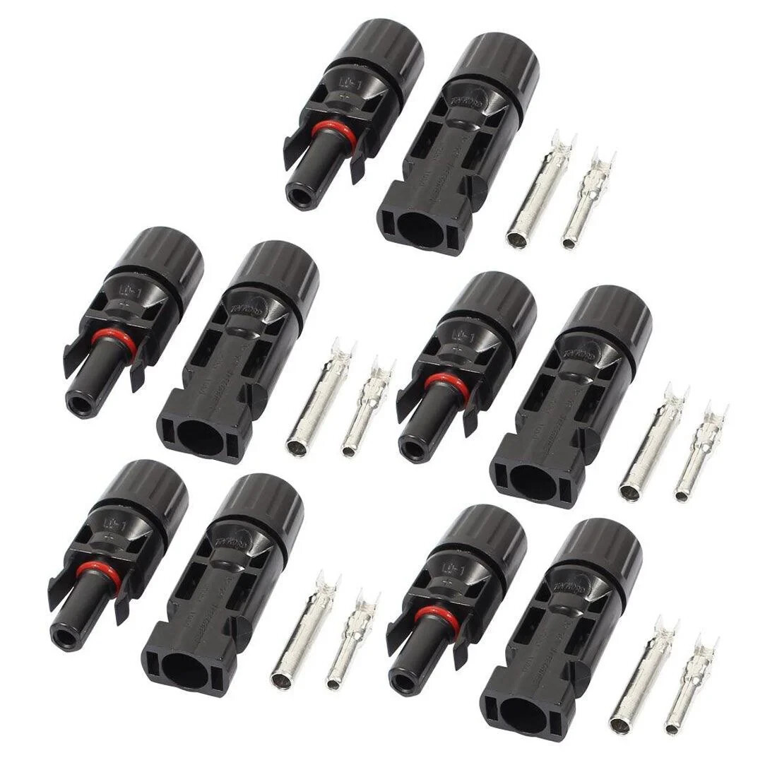2x 25meter Drum Red and Black Solar Panel PV Cable Wire 6mm² 2 Pairs Connectors