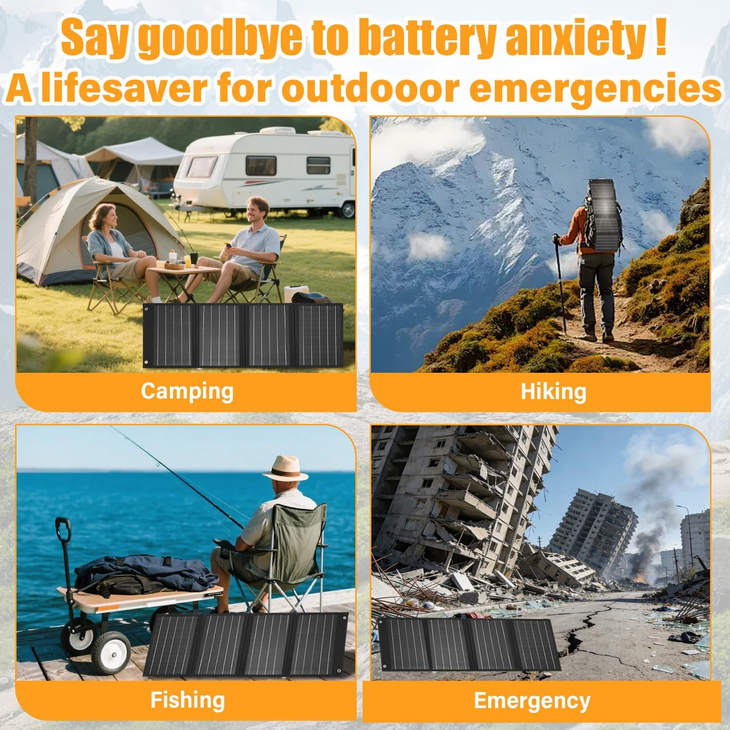 2026Upgrade 40W Foldable Solar Panel Charger,25% High Efficiency Portable N Type
