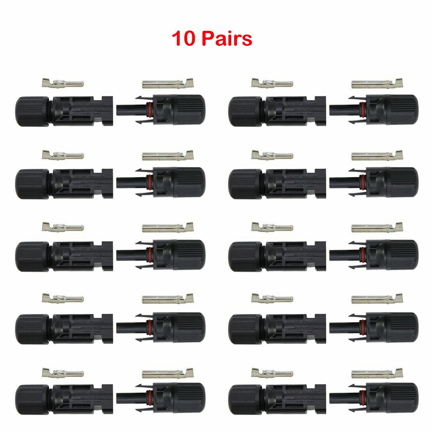 10 Pair Male Female M/F Wire Cable Connector Solar Panel Adapter 30A Waterproof