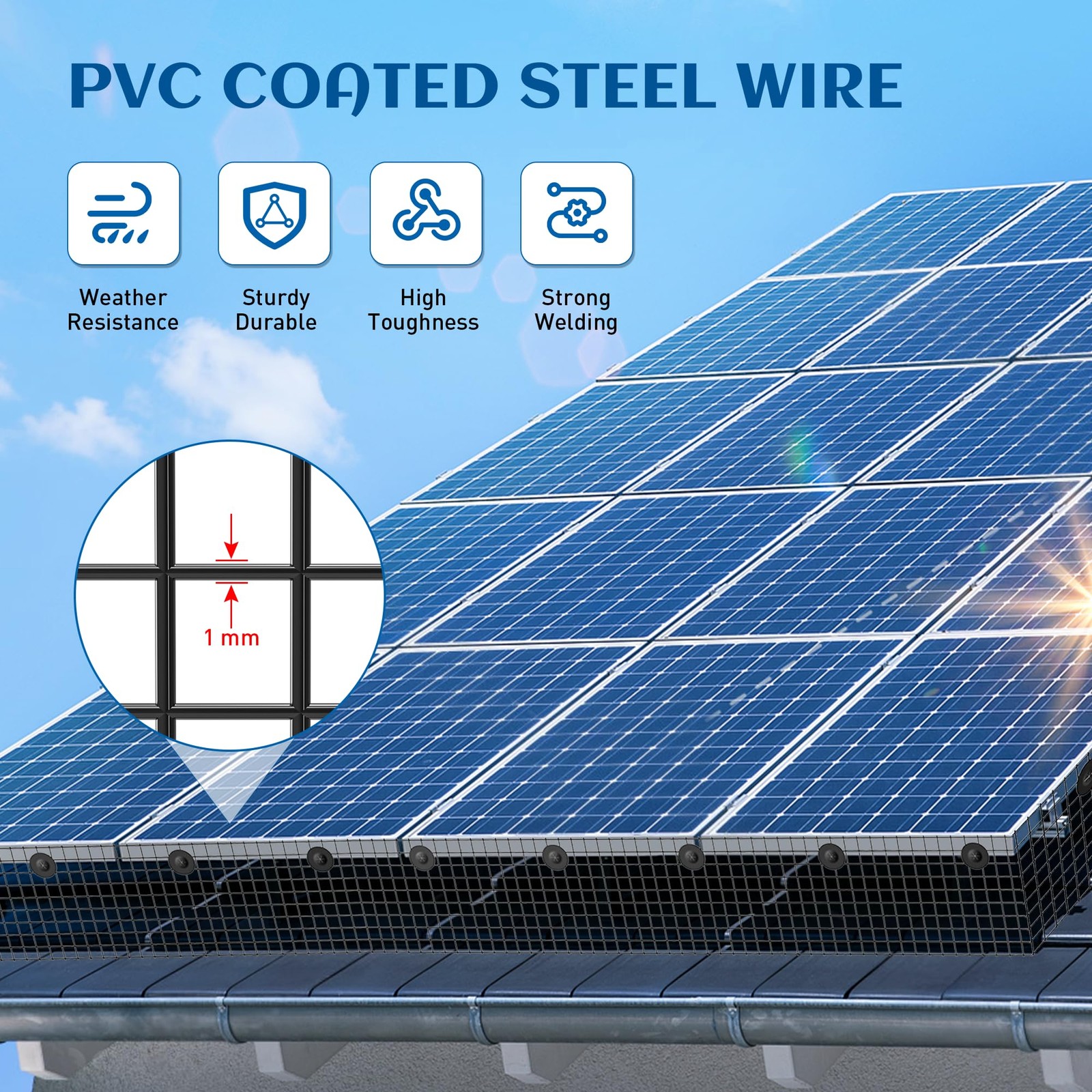 8inch x 100ft Solar Panel Bird Guard, Critter Guard for Solar Panels with 100…