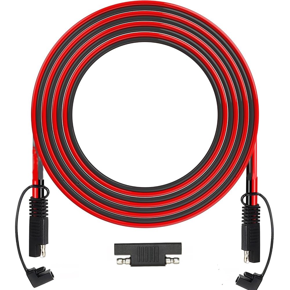 25FT SAE Extension Cable, SAE Connector with Dust Cover, Solar Wiring Adapter…