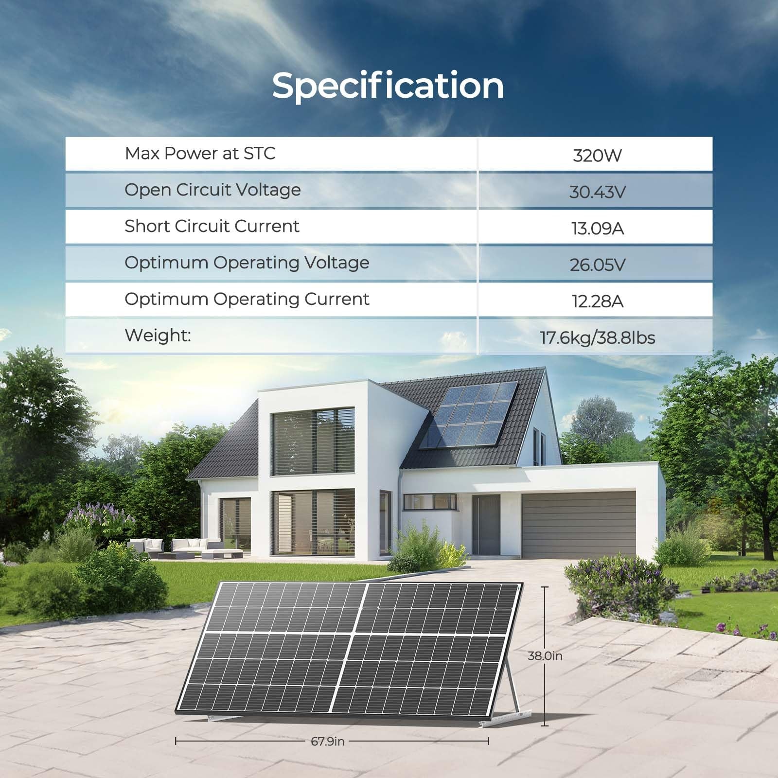 Renogy Solar Panels 640 Watts 12V/24V 2PCS 320W Bifacial Solar Panel Monocrys…