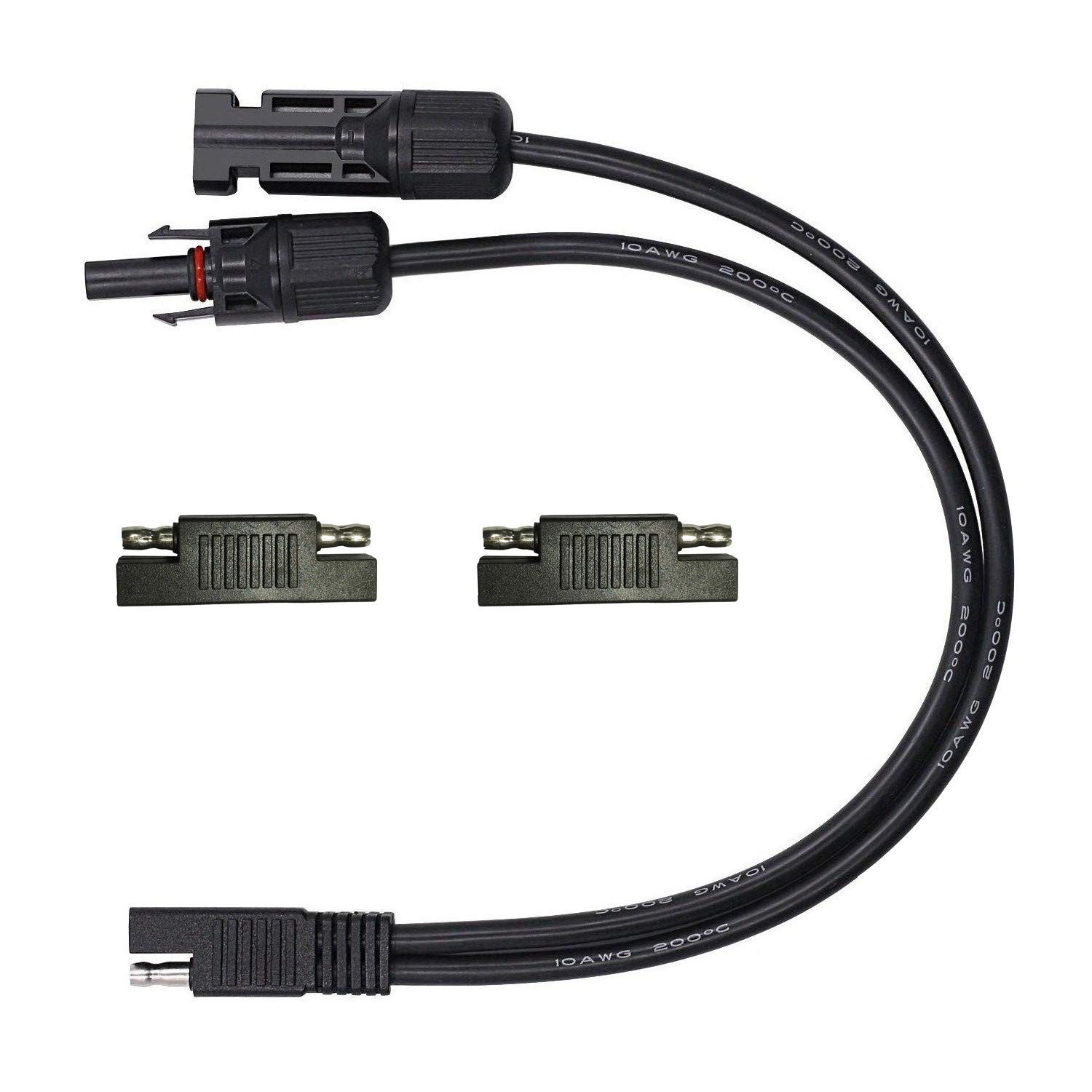 Solar Panel Connectors 10AWG MC-4 SAE Adapter PV Extension Cable for Solar Pa…